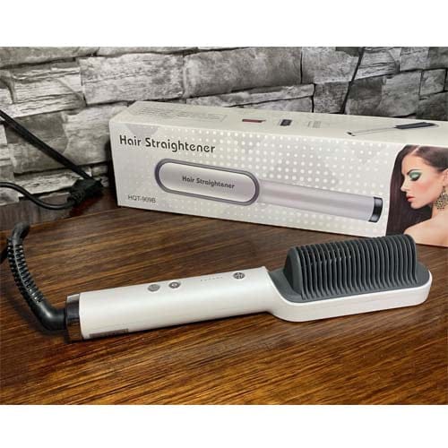 Electric Hair Straightener Brush Comb — Temperature Control Fast Heating Hair Style for Women Pakistan