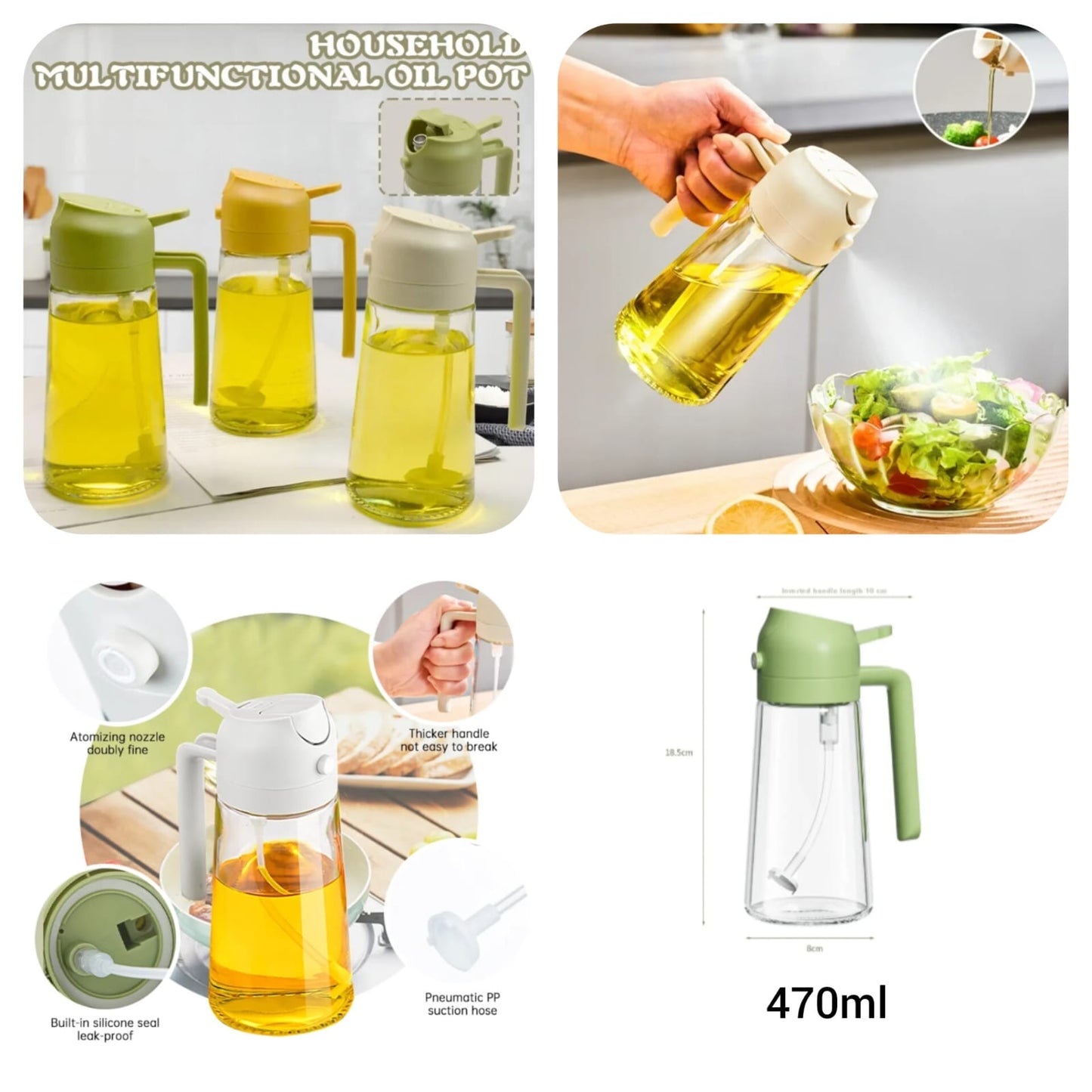 Multifunctional Auto-Spray Oil Pot 470ml