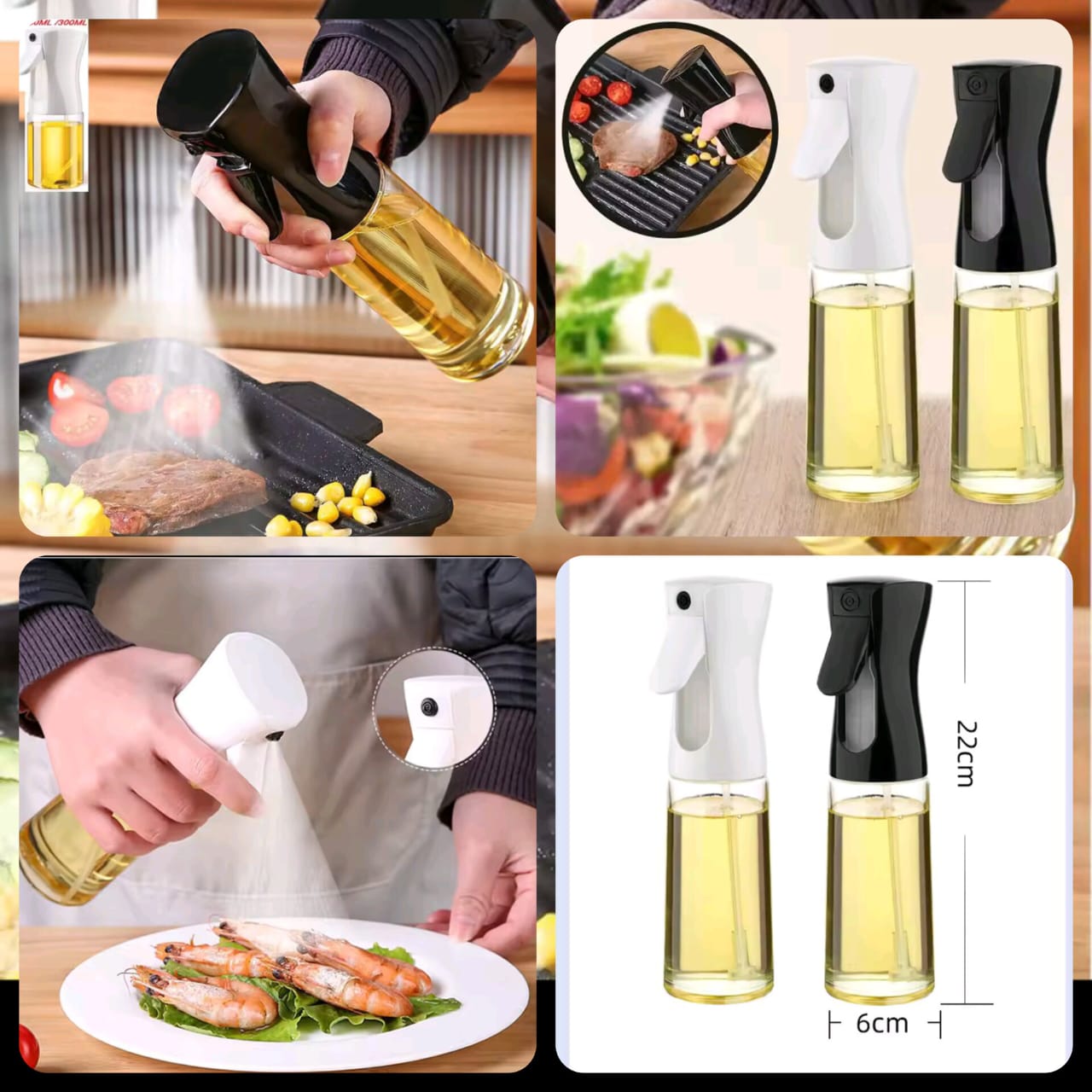Oil Mist Spray Bottle 300ml for Cooking