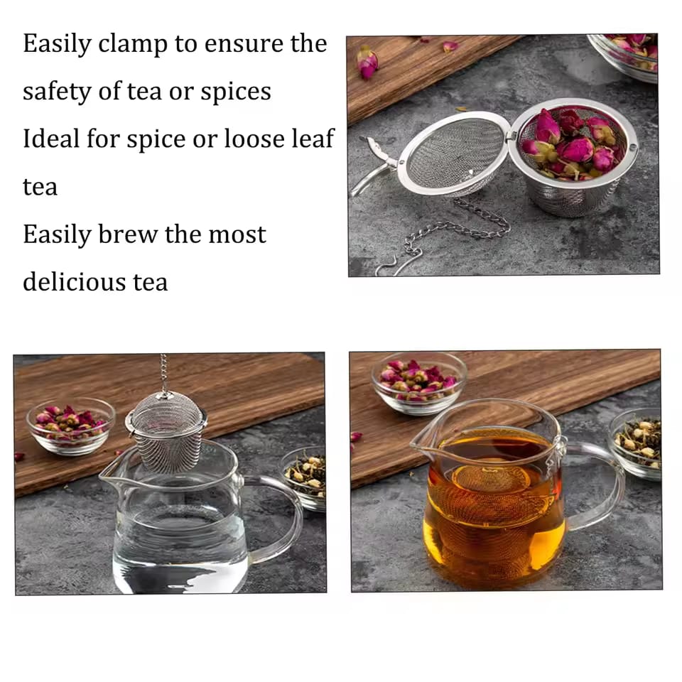 Stainless Steel Tea & Spice Infuser Ball with Chain