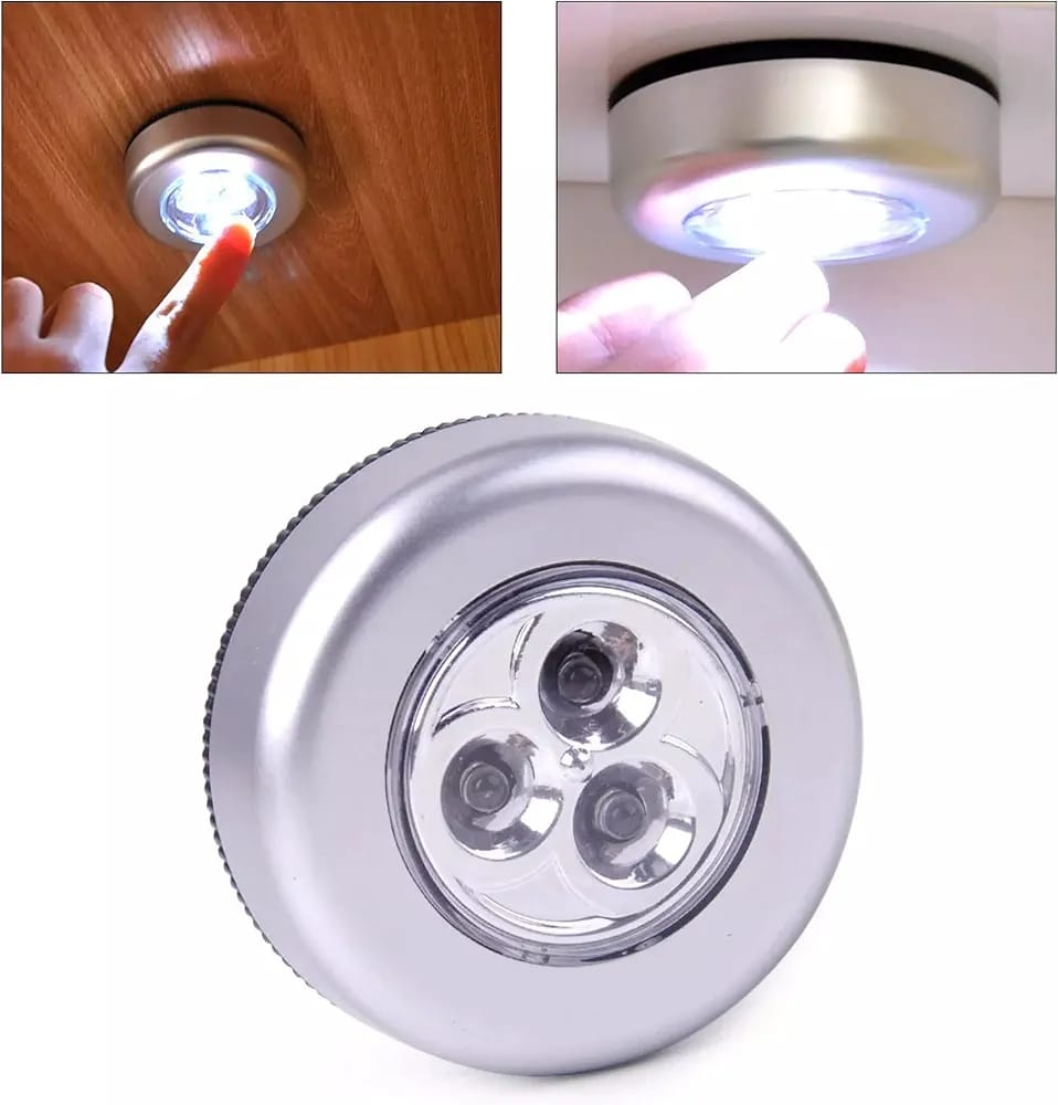 3-LED Tap Touch Push Light (Stick-On Cabinet / Wall Light)