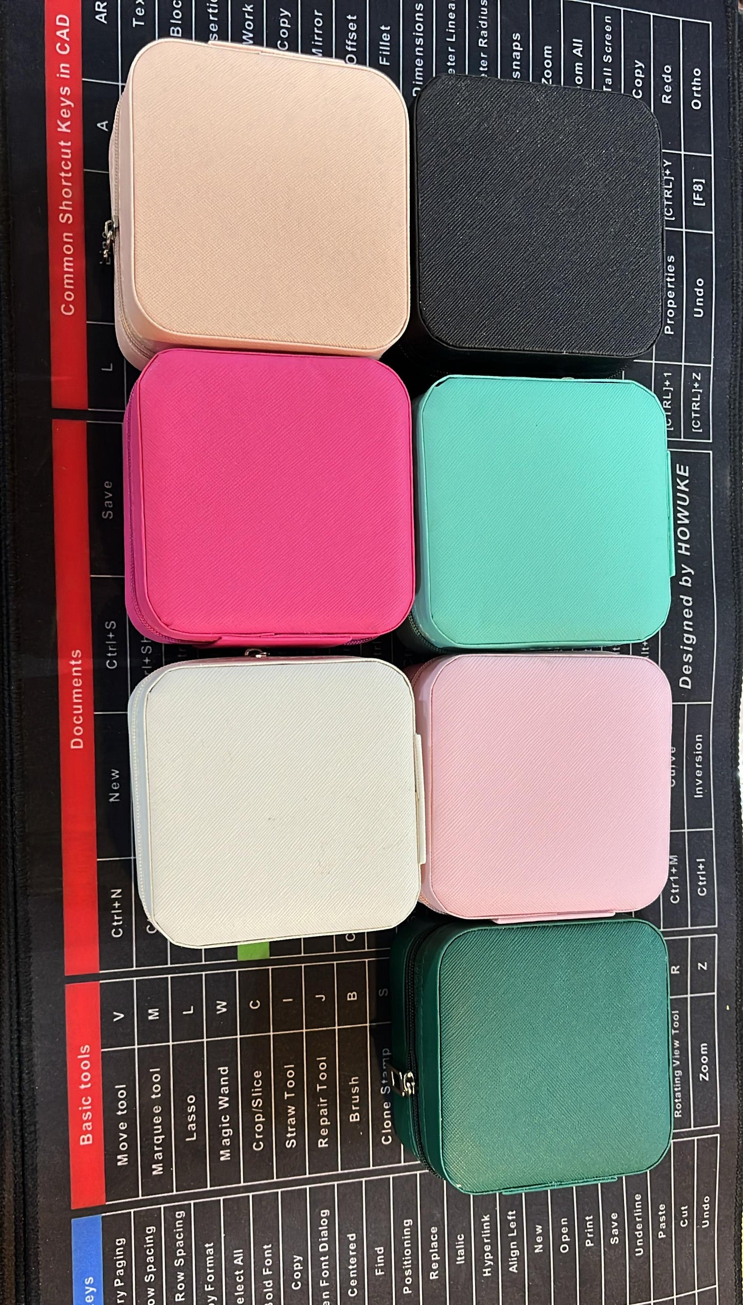 Mini Travel Jewelry Box — PU Leather, Zipper Close