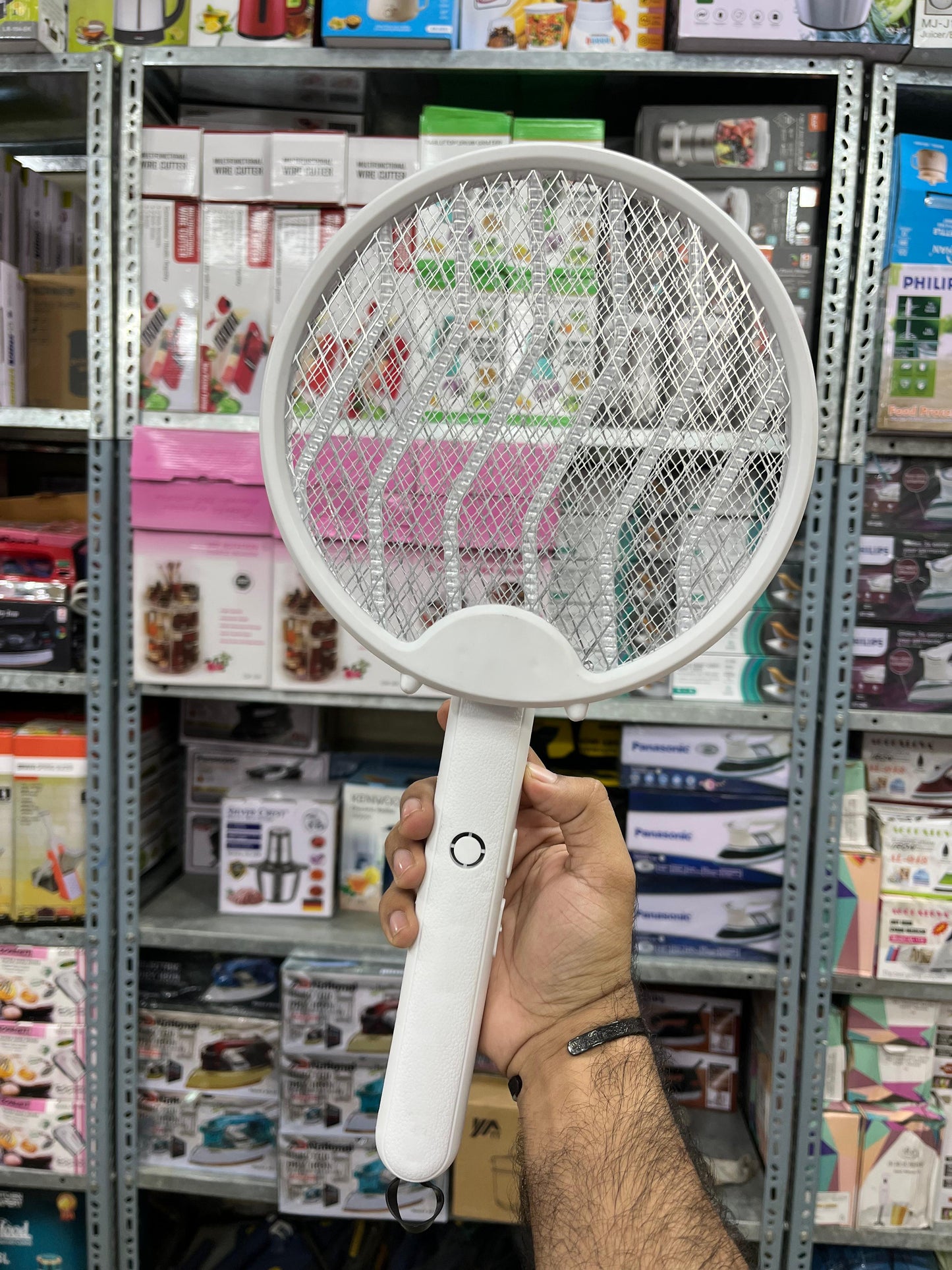 Electric Mosquito Racket Swatter — Rechargeable Foldable, Heavy Duty