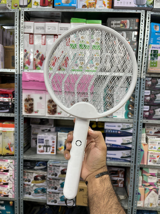 Electric Mosquito Racket Swatter — Rechargeable Foldable, Heavy Duty