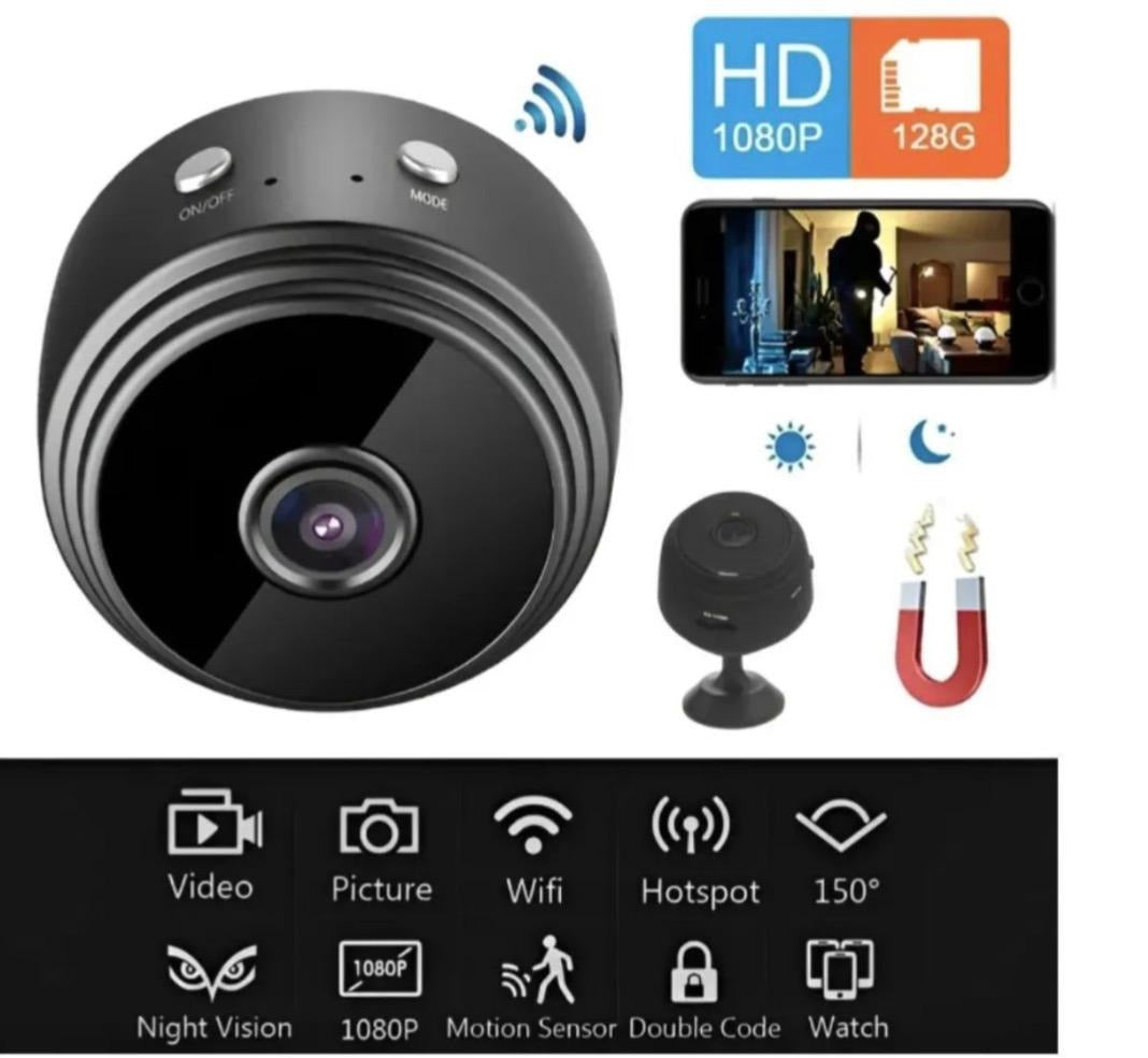 A9 Mini WiFi Security Camera 1080P HD — Night Vision, Motion Sensor, Magnetic Mount
