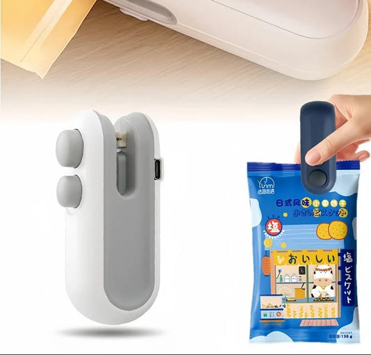 Mini Portable Heat Sealer Machine USB Rechargeable — Food Bag Sealer Clip for Kitchen Snacks Pakistan