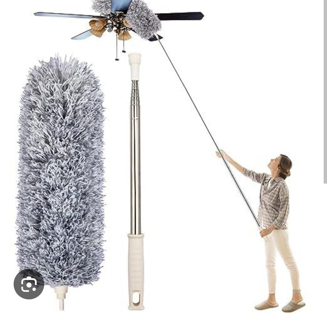 Extendable Microfiber Feather Duster — Telescopic Handle, Ceiling Fan Cleaner