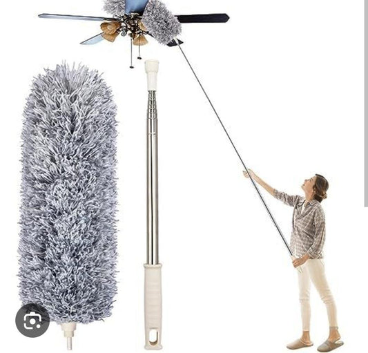 Extendable Microfiber Feather Duster — Telescopic Handle, Ceiling Fan Cleaner