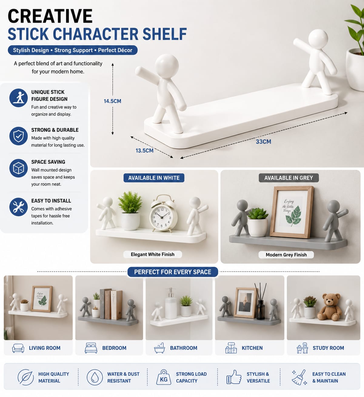 Creative Stick Character Wall Shelf