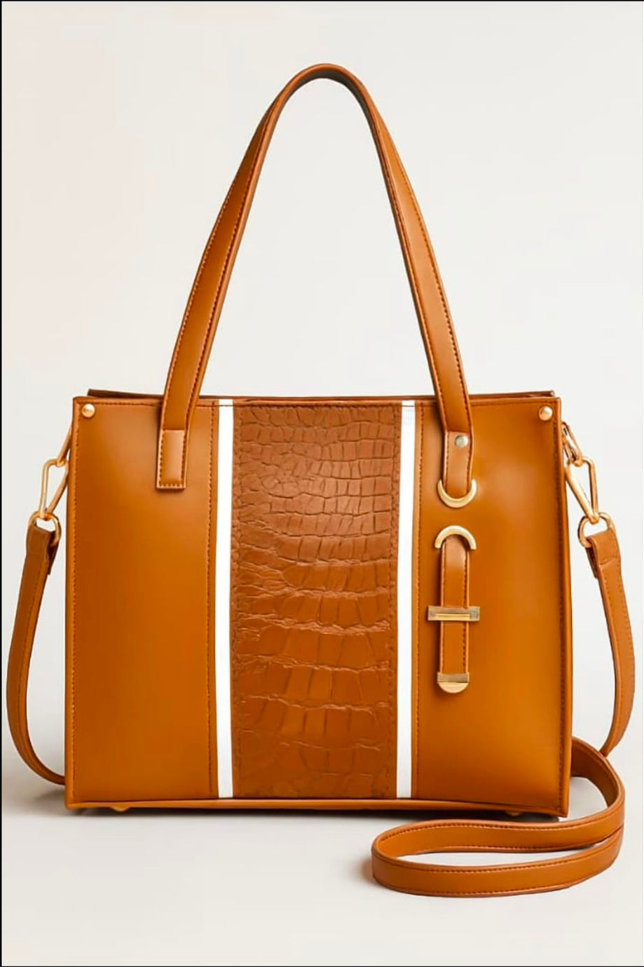 Croc Panel Tote Bag