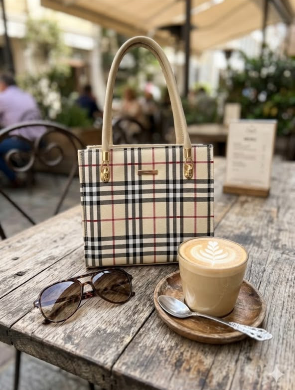 Check Pattern Tote Bag